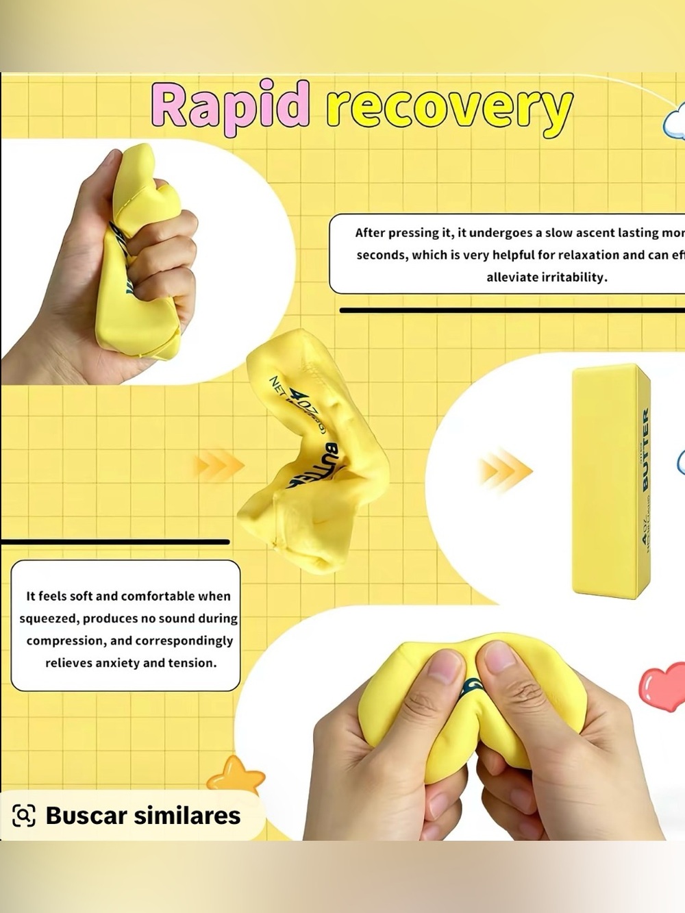 3 Pack Butter Stick Squishy Toy Realistic Slow Rising Stress Relief Squeeze Toy⁠ - Picture 5 of 11
